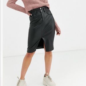 Bershka Midi leather skirt